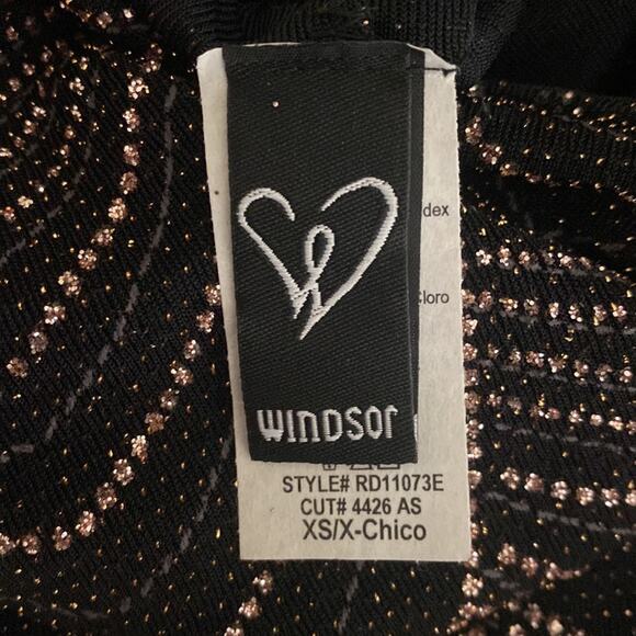 NWOT Windsor Sparkling Rhinestone Beaded Mini Holiday Dress Long Sleeve Sz XS - Picture 7 of 7